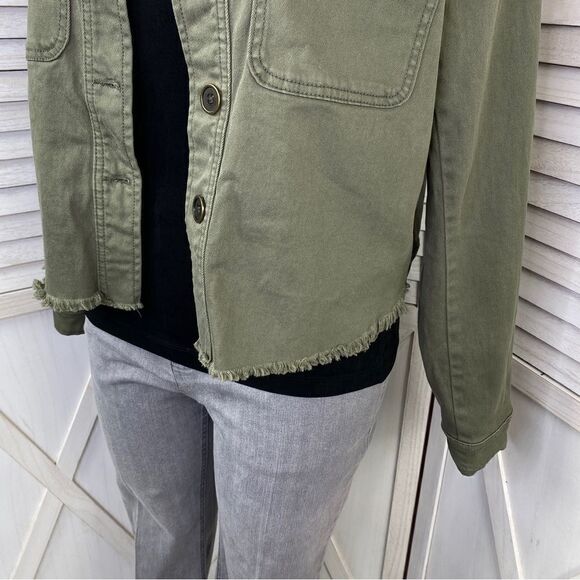 Wonderly Curvy Embroidered Back Twill Army Jacket Green 12W - Picture 9 of 16